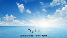 Presentation with sea sun - Colorful presentation design enhanced with blue sea and sun backdrop and a light blue colored foreground