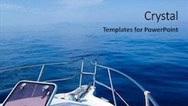  Presentation with sailing - Colorful PPT theme enhanced with blue sea boat sailing backdrop and a light blue colored foreground
