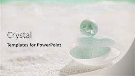  Presentation with sea glass - Slide set with blue-sea-glass-and-marble background and a light gray colored foreground