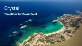  Presentation with sea shore - Audience pleasing PPT layouts consisting of blue sea shore under clear sky backdrop and a ocean colored foreground