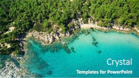  Presentation with sea shore - Presentation having blue-sea-shore-under-clear background and a teal colored foreground