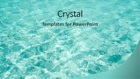  Presentation with blue waves - Amazing slide deck having blue sea surface with waves backdrop and a seafoam green colored foreground