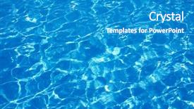  Presentation with blue waves - Slide set featuring blue sea surface with waves background and a teal colored foreground