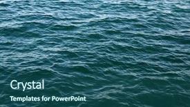  Presentation with deep sea - Beautiful presentation featuring blue sea surface with waves backdrop and a ocean colored foreground