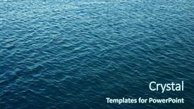  Presentation with green blue waves - Amazing slide set having surface with waves water background backdrop and a ocean colored foreground