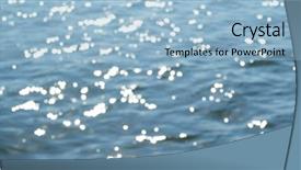  Presentation with sea water - Slides consisting of blue sea water surface background and a light blue colored foreground