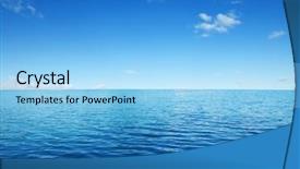  Presentation with sea water - Colorful presentation design enhanced with blue sea water surface backdrop and a light blue colored foreground