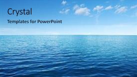  Presentation with sea water - Slide deck consisting of blue sea water surface background and a light blue colored foreground