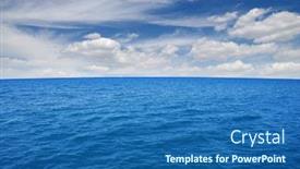  Presentation with sea water - PPT theme featuring blue-sea-water-surface background and a ocean colored foreground