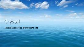  Presentation with blue water - Theme featuring blue-sea-water-surface background and a light blue colored foreground