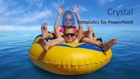  Presentation with sea water - Theme with blue-sea-water-surface background and a teal colored foreground