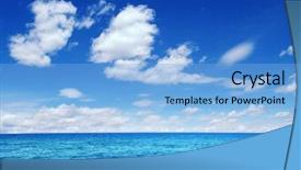  Presentation with sea water - Slide deck with blue sea water surface background and a  colored foreground