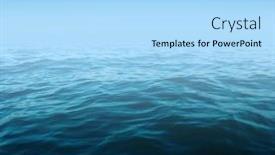  Presentation with sea water - Slide deck featuring blue-sea-water-surface background and a light blue colored foreground
