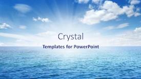  Presentation with sea water - Colorful presentation design enhanced with blue-sea-water-surface backdrop and a sky blue colored foreground