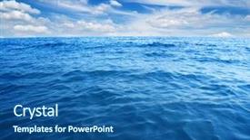  Presentation with sea water - Beautiful theme featuring blue sea water surface backdrop and a ocean colored foreground