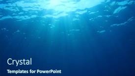  Presentation with sea water - Audience pleasing theme consisting of blue-sea-water-underwater-background backdrop and a dark gray colored foreground