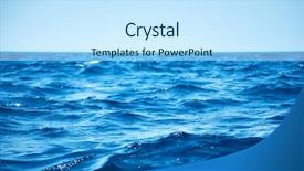  Presentation with blue waves - Audience pleasing slide deck consisting of blue sea waves closeup view backdrop and a sky blue colored foreground