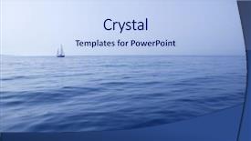  Presentation with ocean surface - Slides featuring blue sea with sailboat sailing background and a sky blue colored foreground