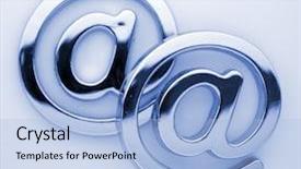  Presentation with mail - Theme featuring blue security - e-mail symbols background and a  colored foreground