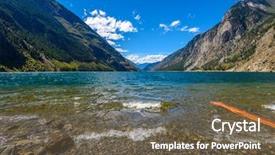  Presentation with blue mountain - Cool new slide deck with blue seton lake in coastal backdrop and a tawny brown colored foreground