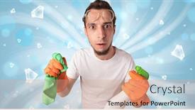  Presentation with diamond - Beautiful slide set featuring product positioning - blue shiny diamond graphic backdrop and a coral colored foreground