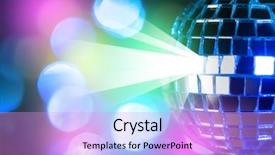  Presentation with disco ball - Beautiful presentation theme featuring blue shiny disco ball backdrop and a lilac colored foreground