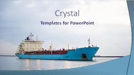  Presentation with shipping - PPT layouts featuring blue-shipping-transportation-freighter-anchored background and a sky blue colored foreground