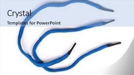  Presentation with pair - PPT theme consisting of blue shoelaces isolated on white background and a light blue colored foreground