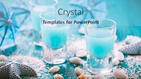  Presentation with shots - Beautiful presentation design featuring blue-shots-for-summer backdrop and a light blue colored foreground