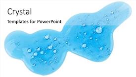  Presentation with sample - Cool new presentation theme with blue shower gel sample isolated backdrop and a white colored foreground