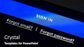  Presentation with login - Audience pleasing slides consisting of blue-sign-in-button backdrop and a black colored foreground