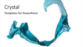  Presentation with freeze - Beautiful theme featuring blue silk isolated on white backdrop and a white colored foreground