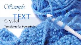  Presentation with yarn - Presentation theme consisting of blue silky yarn with crochet background and a light blue colored foreground