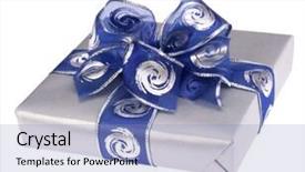  Presentation with festive - Colorful PPT theme enhanced with blue silver - festive gift box isolated backdrop and a  colored foreground