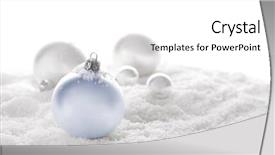  Presentation with snow - Audience pleasing slides consisting of blue silver christmas - snow baubles backdrop and a  colored foreground
