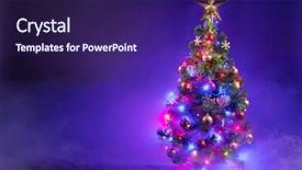  Presentation with animated christmas tree - Colorful presentation design enhanced with diodes - christmas tree in frozen mist backdrop and a navy blue colored foreground