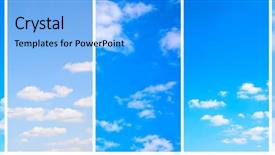  Presentation with skies - Cool new slide set with blue skies with white clouds backdrop and a light blue colored foreground
