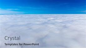  Presentation with blue sky - Presentation theme enhanced with blue-sky-above-cloud-cover background and a light blue colored foreground