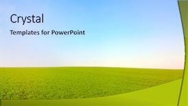  Presentation with agriculture field - PPT theme enhanced with blue sky agriculture theme background and a light gray colored foreground