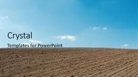  Presentation with agriculture field - Slide set having blue sky and black agriculture field background and a light blue colored foreground