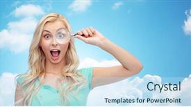  Presentation with investigation - Slide deck with blue sky and clouds background and a sky blue colored foreground