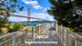  Presentation with tree river - Beautiful presentation theme featuring blue sky and clouds backdrop and a coral colored foreground