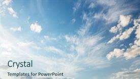  Presentation with copy space - Beautiful PPT layouts featuring blue sky and clouds backdrop and a sky blue colored foreground