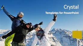  Presentation with group of happy couples - Amazing slide set having blue sky and fresh air backdrop and a  colored foreground