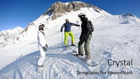  Presentation with group of people - Audience pleasing presentation design consisting of blue sky and fresh air backdrop and a  colored foreground