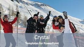  Presentation with blue mountain - Audience pleasing presentation consisting of blue sky and fresh air backdrop and a gray colored foreground