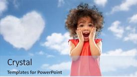  Presentation with american heart - Audience pleasing PPT theme consisting of blue sky and heart shape backdrop and a light blue colored foreground