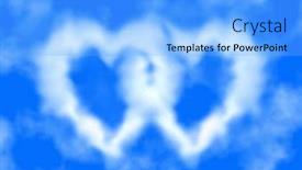  Presentation with heart clouds - Beautiful slide deck featuring whispy - blue sky and heart-shaped clouds backdrop and a light blue colored foreground