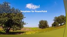  Presentation with sun desert - Slide deck enhanced with blue-sky-and-light-clouds background and a teal colored foreground