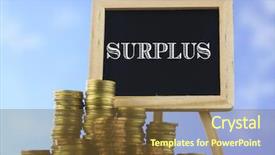  Presentation with piles - Slide set featuring blue sky and mini background and a tawny brown colored foreground